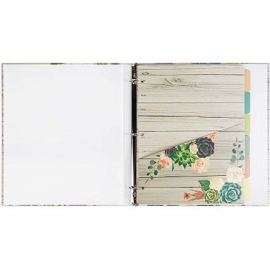 3 Ring Recipe Binder with Dividers, Pockets, Stickers (10 x 11.5 in.)