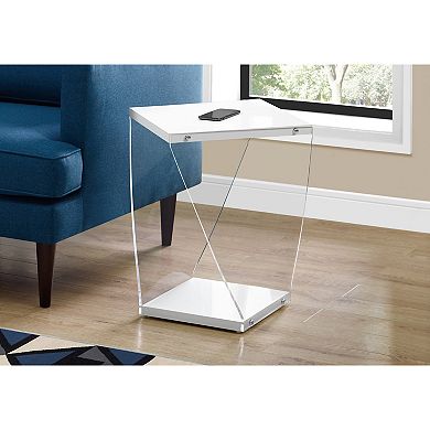 Monarch Glossy White Accent End Table