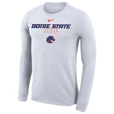 Nike  White Boise State Broncos 2023 On Court Bench Long Sleeve T-Shirt