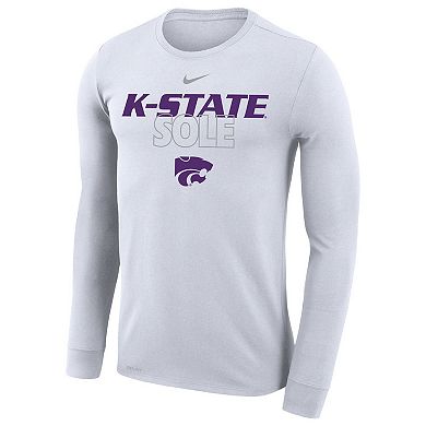 Nike  White Kansas State Wildcats On Court Bench Long Sleeve T-Shirt