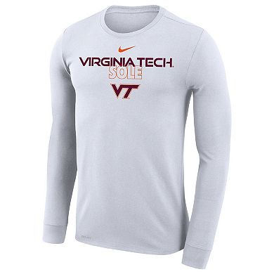 Nike  White Virginia Tech Hokies On Court Bench Long Sleeve T-Shirt
