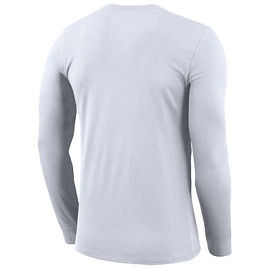 Nike  White Virginia Tech Hokies On Court Bench Long Sleeve T-Shirt