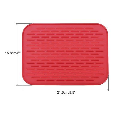 2 Pcs 8.5" x 6" Sink Drain Pad 2 Colors Silicone Dish Drying Mat Set