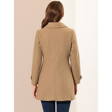 Women's Peter Pan Collar Single Breasted Button Front Winter Coat