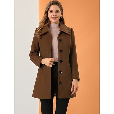 Women's Casual Winter Single Breasted Mid Length Overcoat