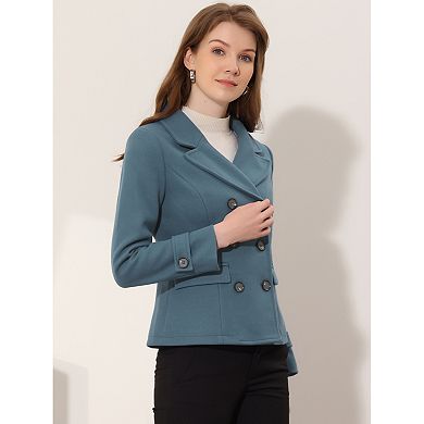 Women's Winter Worsted Notched Lapel Double Breasted Overcoat