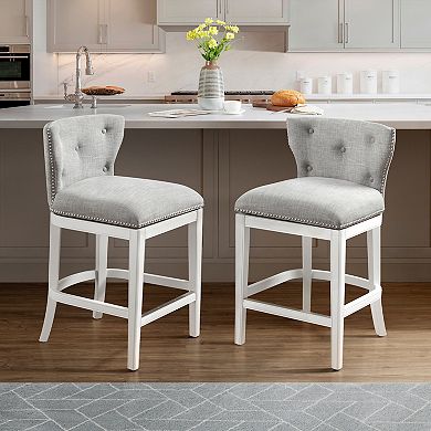 Alaterre Furniture Miranda 2-piece Swivel Counter Stool Set