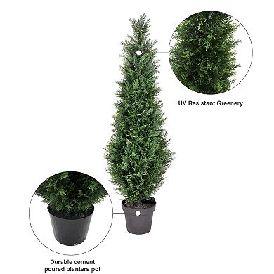 Vickerman 5' Artificial Potted Green Cedar Tree