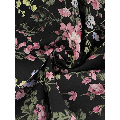 Women's Summer Floral Print A-line Knee Length Sleeveless Pleated Dress