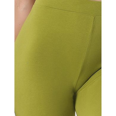 Women's Solid Soft Elastic Waistband Gym Yoga Stirrup Pants