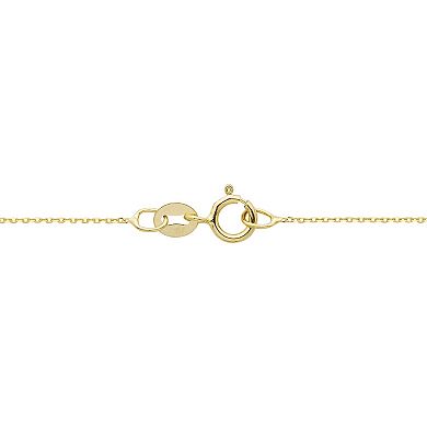 Theia Sky 14k Gold 0.5 mm Cable Chain Necklace