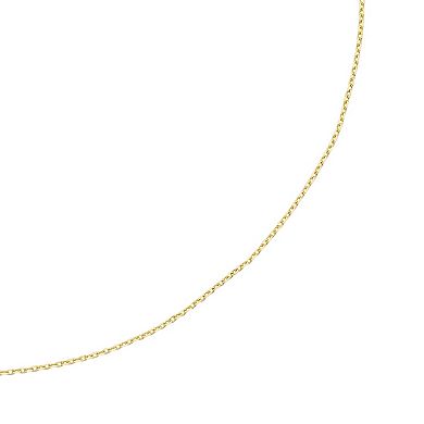 Theia Sky 14k Gold 0.5 mm Cable Chain Necklace