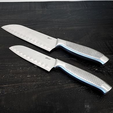 Oster Cocina Edgefield 2 Piece Stainless Steel Santoku Knife Set