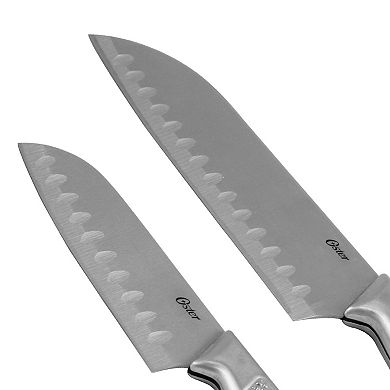 Oster Cocina Edgefield 2 Piece Stainless Steel Santoku Knife Set