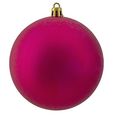 12ct Magenta Pink Shatterproof Matte Christmas Ball Ornaments 4" (100mm)