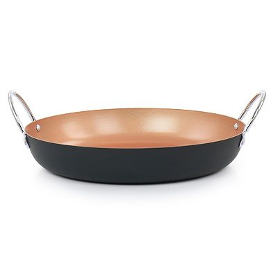 Oster Cocina Stonefire Carbon Steel Nonstick 11 Inch Paella Pan in Copper