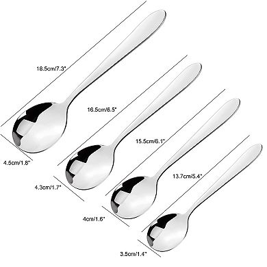 Stainless Steel Spoons 4 in 1 for Cooking Soup Spoon Dining Spoons