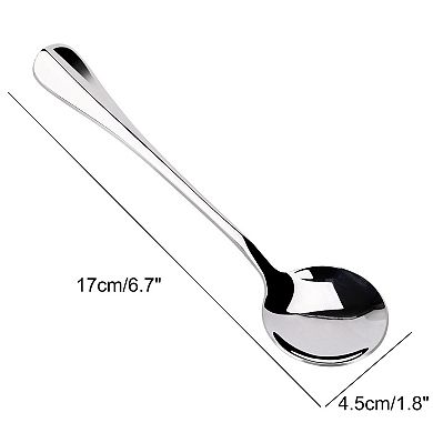 Kitchen Stainless Steel Coffee Porridge Rice Soup Spoon 6.7" Long 8Pcs