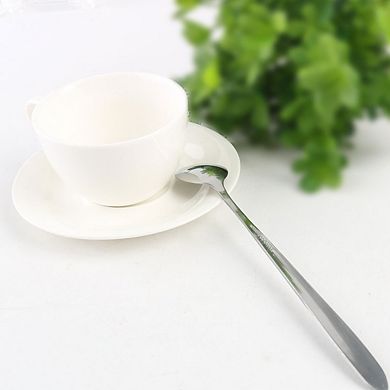 5pcs Stainless Steel Tea Coffee Dessert Stir Long Handle Spoon 7.4" Silver Tone