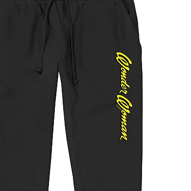 Men's Wonder Woman Cursive Logo Jogger Pajama Pants