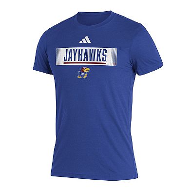 Men's adidas Royal Kansas Jayhawks Wordmark Tri-Blend T-Shirt