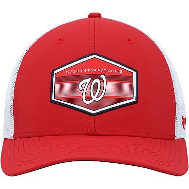 Men's '47 Red/White Washington Nationals Burgess Trucker Snapback Hat