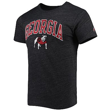 Men's League Collegiate Wear Heather Black Georgia Bulldogs 1965 Arch Victory Falls Tri-Blend T-Shirt
