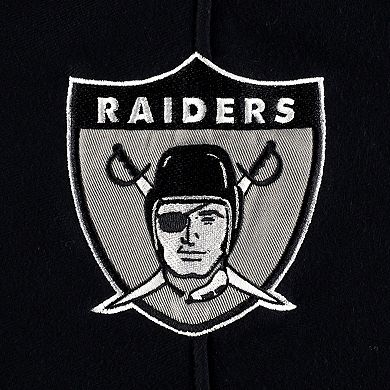 Men's '47 Las Vegas Raiders Heather Gray Historic Logo Gridiron Lace-Up Pullover Hoodie