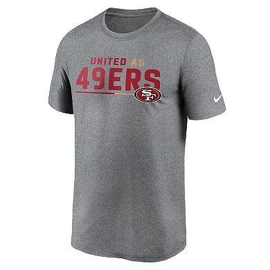 Men's Nike Heather Gray San Francisco 49ers Legend Team Shoutout Performance T-Shirt