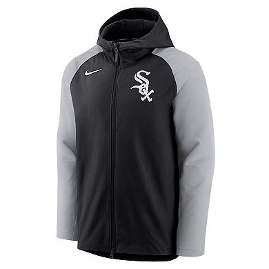 Men's Nike Black/Gray Chicago White Sox Authentic Collection Performance Raglan Full-Zip Hoodie