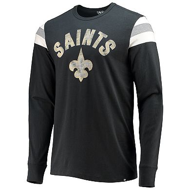 Men's '47 Black New Orleans Saints Franklin Rooted Long Sleeve T-Shirt