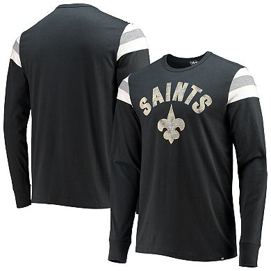 Men's '47 Black New Orleans Saints Franklin Rooted Long Sleeve T-Shirt