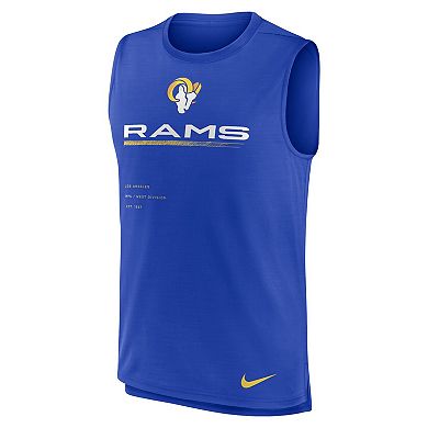 Men's Nike Royal Los Angeles Rams Muscle Trainer Tank Top