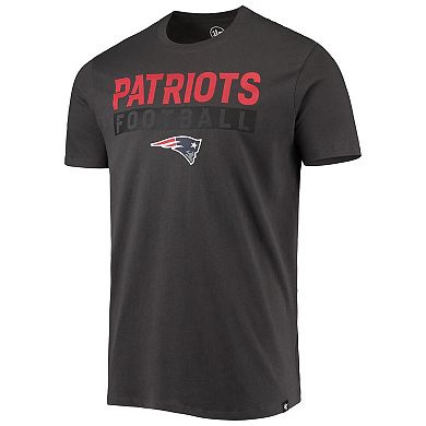 Men's '47 Charcoal New England Patriots Dark Ops Super Rival T-Shirt