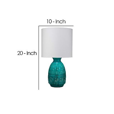 Table Lamp with Cut Out Geometric Pattern, White