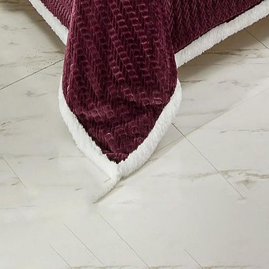 Jacquard Sherpa Soft Premium Microplush Braided Oversized All Season Blanket