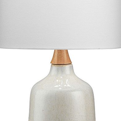 Table Lamp with Ceramic Bottle Shape Body, Cream