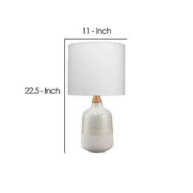 Table Lamp with Ceramic Bottle Shape Body, Cream