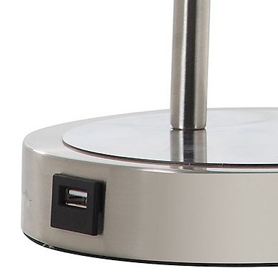Desk Lamp with Adjustable Head and USB Port, Brushed Nickel
