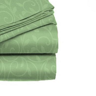 Emboss Vine All Season Ultra Premium Super Soft and Cozy Luxirious Microfiber Sheet Set Green