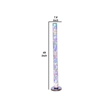 Floor Lamp with LED Bulbs and Wireless Remote Control, Silver