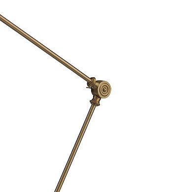 Table Lamp with Adjustable Tubular Metal Frame, Brass
