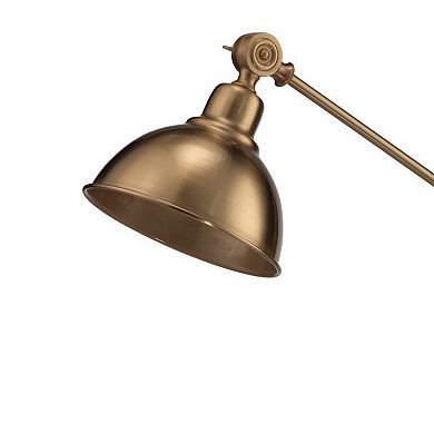 Table Lamp with Adjustable Tubular Metal Frame, Brass