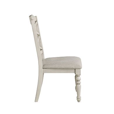 Katherine 38 Inch Side Chair with Fabric Seat, Set of 2, White