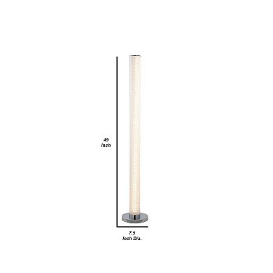Column Style Floor Lamp with Sandrock Acrylic Tube, Clear