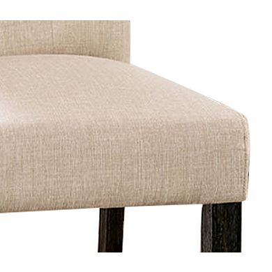 Side Chair with Rolled Button Tufted Back, Set of 2, Beige