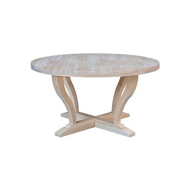 International Concepts LaCasa Solid Wood Round Coffee Table - Unfinished