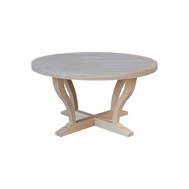 International Concepts LaCasa Solid Wood Round Coffee Table - Unfinished