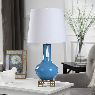 Metal-Base Glass Table Lamp