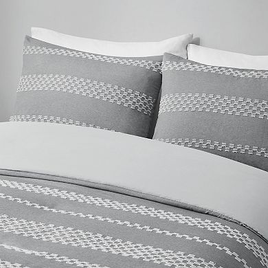 Madison Park Hendry 3-Piece Clipped Jacquard Duvet Cover Set with Shams